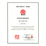 Membership in the Shuyokan Dojo Yudanshakai, Feb 12, 1997