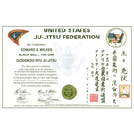10<sup>th</sup>Degree Rank Certificate, Goshin Do Ryu Ju-Jitsu, Jul 12, 1997