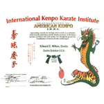10<sup>th</sup>Degree Rank Certificate, Goshin Budokan U.S.A., May 15, 1999