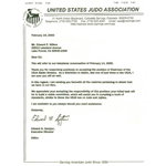 Letter confirming Doshu Wilkes as Chairman of the USJA Aikido Division, Feb 16, 2000