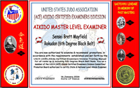 USJA (ACE) Aikido Certified Examiners Division - Aikido Master Level Examiner